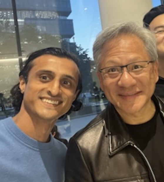 Ro Parikh with Jensen Huang